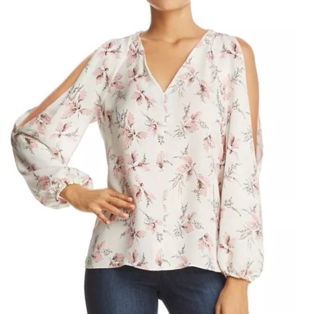 Womens Kobi Halperin Addie Silk Cold Shoulder Blouse Floral Size XS EUC!